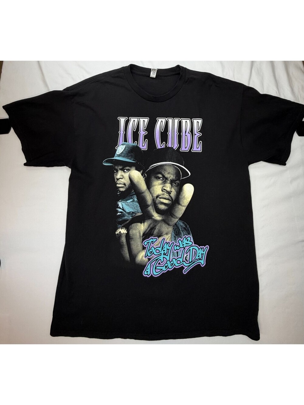 Alstyle Men's T-Shirt Ice Cube Crew Neck Cotton Short Sleeve Knit Size XL Black